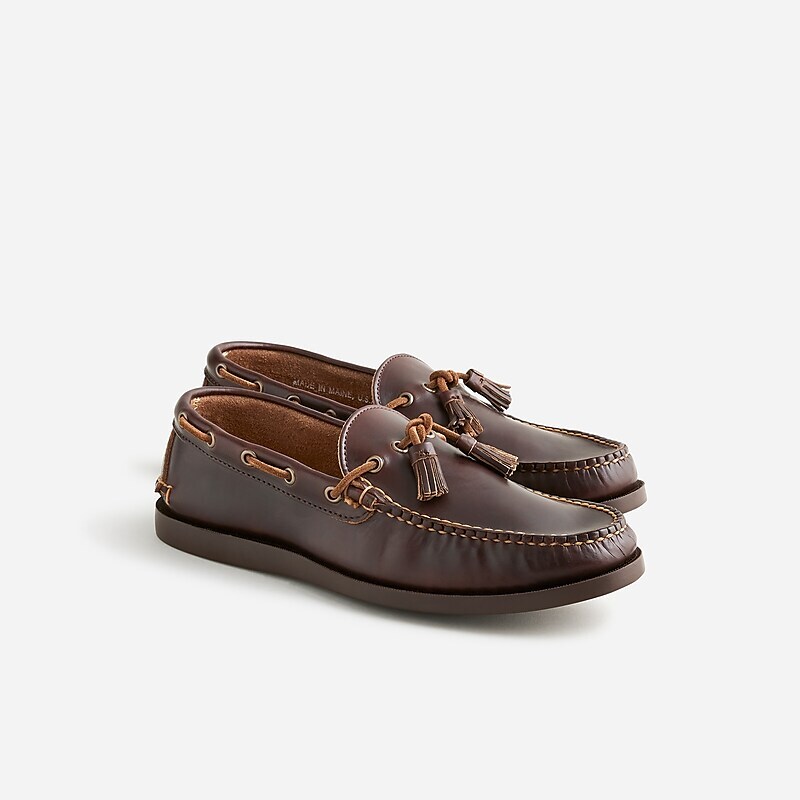 Brown Pull Up J.Crew Rancourt & Co. X J.Crew Gilman tassel camp mocs | J.Crew Factory | TEXNW4056