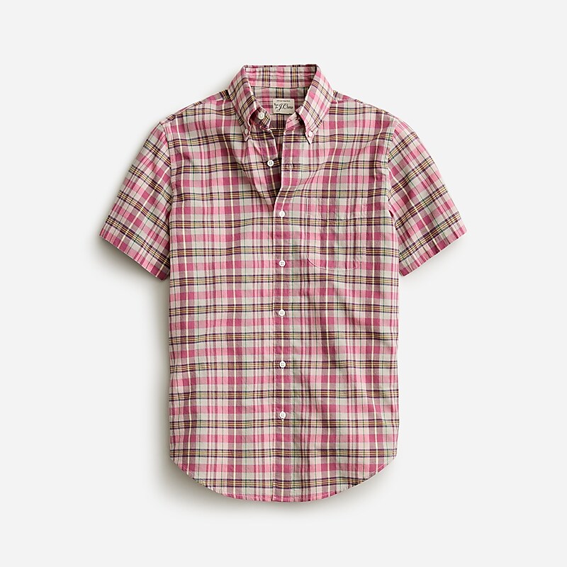 Bruce Madras Pink Multi J.Crew Short-sleeve Indian madras shirt | J.Crew Factory | ORVDS6741