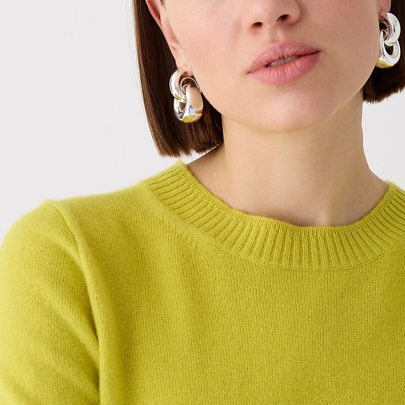 Burnished Chartreuse J.Crew Cashmere shrunken crewneck sweater | J.Crew Factory | UNDRI0361