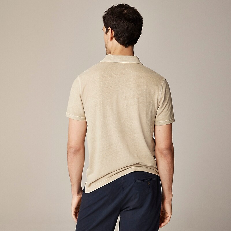 Burnished Khaki J.Crew Hemp-organic cotton blend polo shirt | J.Crew Factory | QNVFW7492