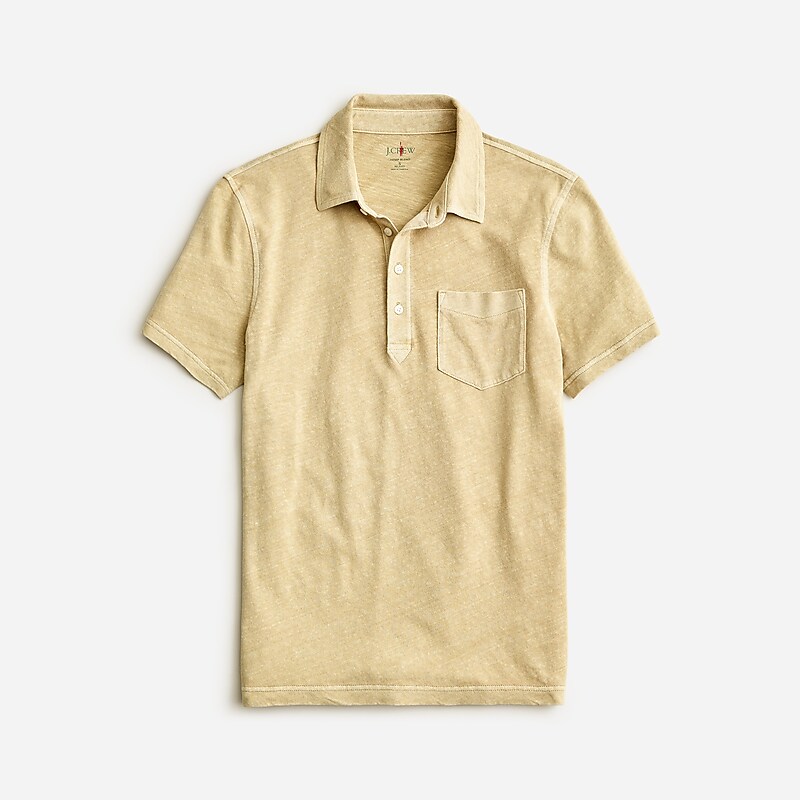 Burnished Khaki J.Crew Hemp-organic cotton blend polo shirt | J.Crew Factory | QNVFW7492