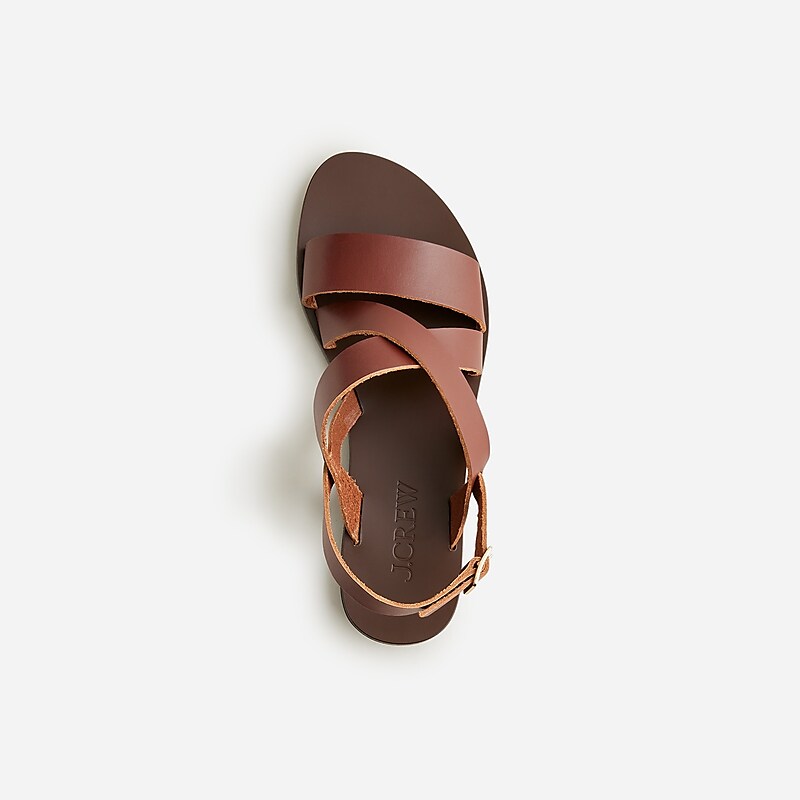 Burnished Sienna J.Crew Carsen made-in-Italy slingback sandals in leather | J.Crew Factory | QJVYB0348