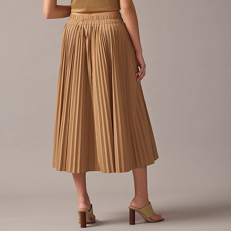 Camel J.Crew Gwyneth pleated skirt in gingham | J.Crew Factory | NHEJR7146