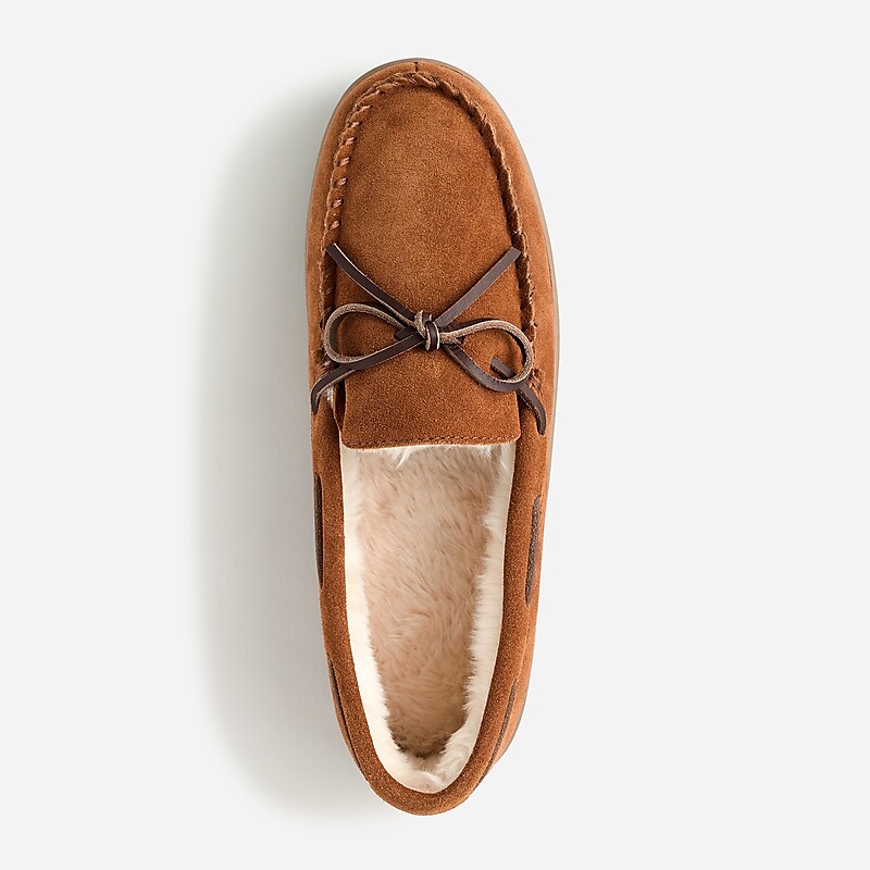 Caramel Suede J.Crew Lined wool slippers | J.Crew Factory | UCXVK7304