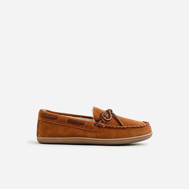 Caramel Suede J.Crew Lined wool slippers | J.Crew Factory | UCXVK7304