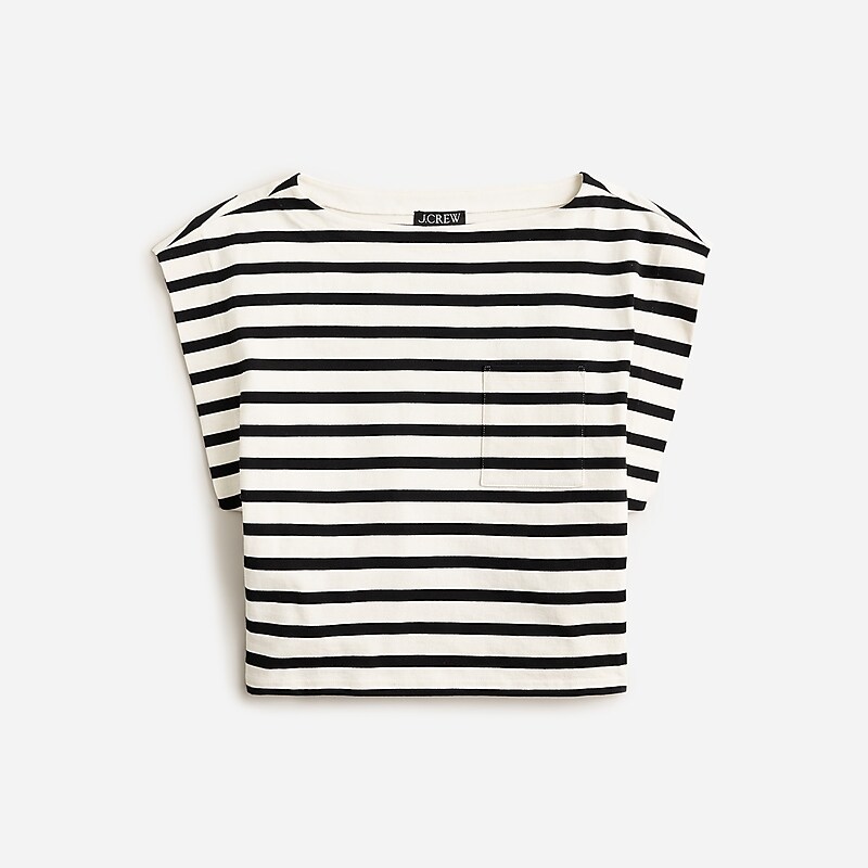 Carter Stripe J.Crew Boatneck muscle T-shirt mariner cotton | J.Crew Factory | YPGDO3425