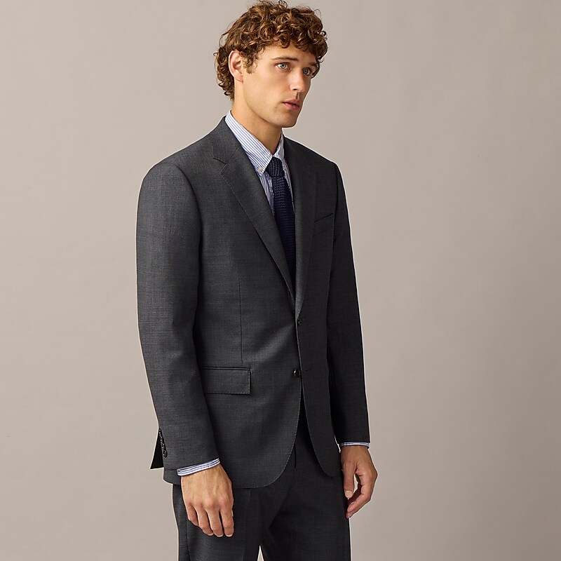 Charcoal J.Crew Crosby Classic-fit suit jacket in Italian stretch worsted wool blend | J.Crew Factory | NUCAZ5068