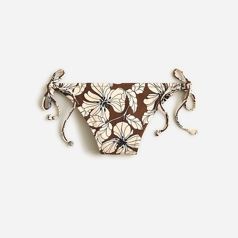 Chocolate Floral J.Crew String hipster bikini bottom in stripe | J.Crew Factory | JMBQN3748