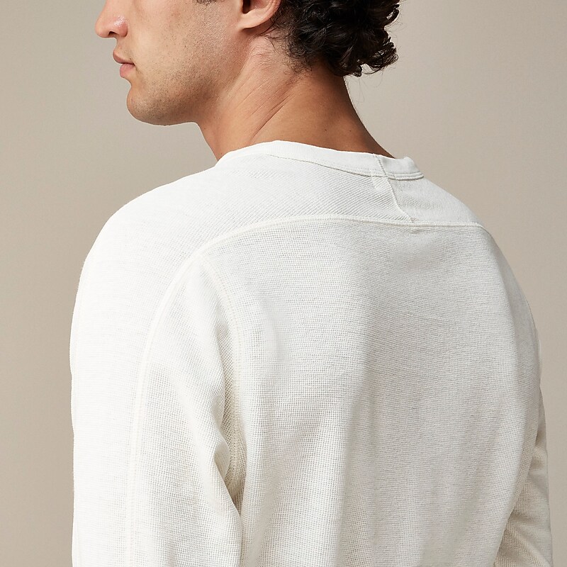 Classic Ivory J.Crew Beach thermal crewneck in linen-cotton blend | J.Crew Factory | KVYHT1584