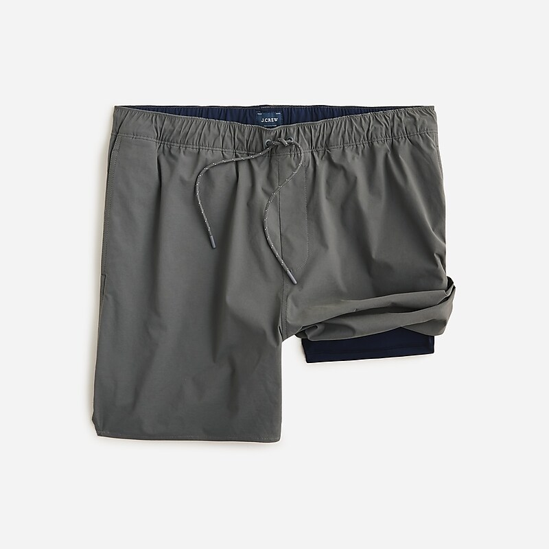 Coal Grey J.Crew 6\'\' lined tech dock short | J.Crew Factory | YHDPA6310