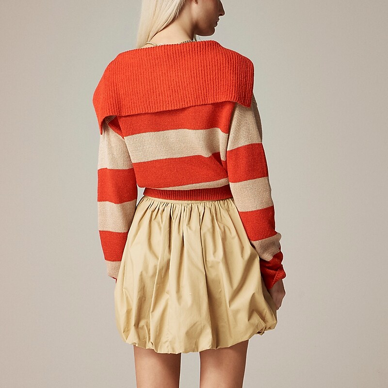 Coastal Khaki J.Crew Mini bubble-hem skirt in cotton poplin | J.Crew Factory | MJOAI1395