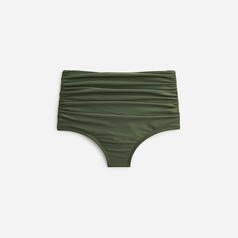 Cool Cypress J.Crew Ruched high-rise full-coverage bikini bottom | J.Crew Factory | YDENJ6412