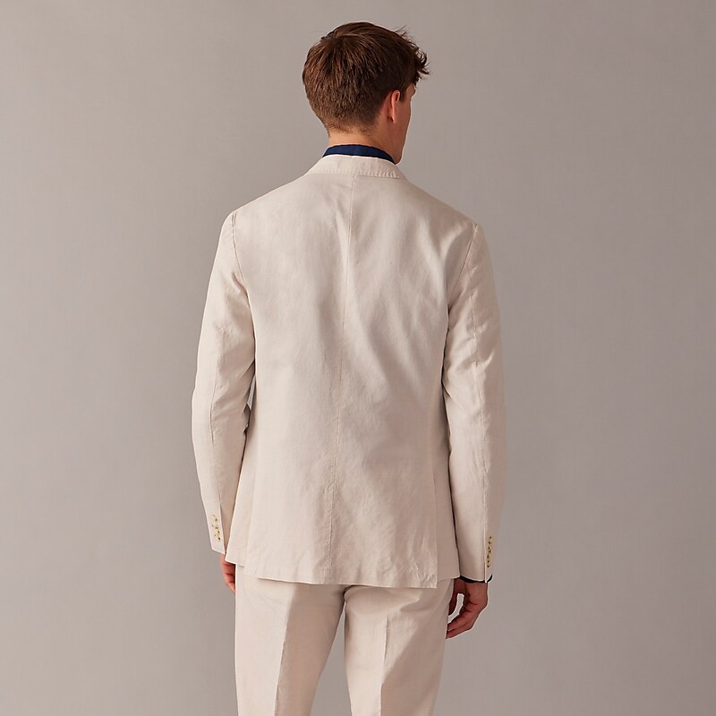 Cream J.Crew Ludlow Slim-fit unstructured suit jacket in Irish cotton-linen blend | J.Crew Factory | IQEXA7680