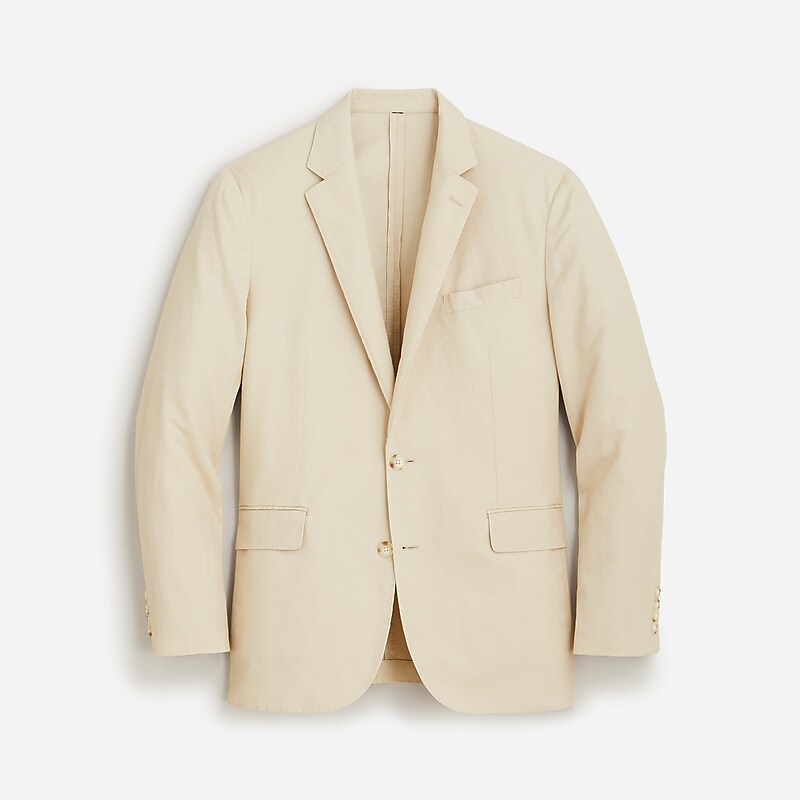 Cream J.Crew Ludlow Slim-fit unstructured suit jacket in Irish cotton-linen blend | J.Crew Factory | IQEXA7680