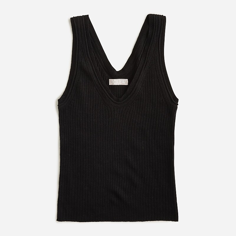 Cross Black J.Crew Merino-linen blend sweater-tank | J.Crew Factory | DETOS9537