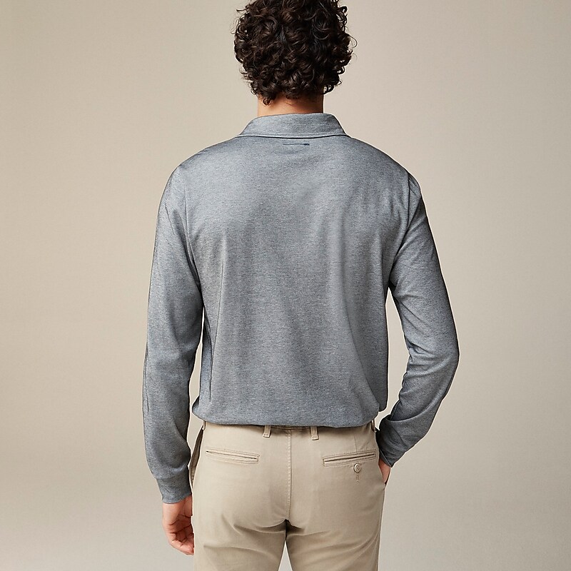 Dark Carbon J.Crew Long-sleeve performance polo shirt with COOLMAX® technology | J.Crew Factory | CRJXB4931