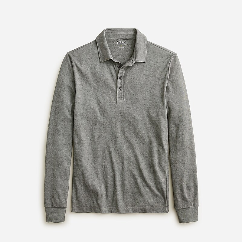 Dark Carbon J.Crew Long-sleeve performance polo shirt with COOLMAX® technology | J.Crew Factory | CRJXB4931