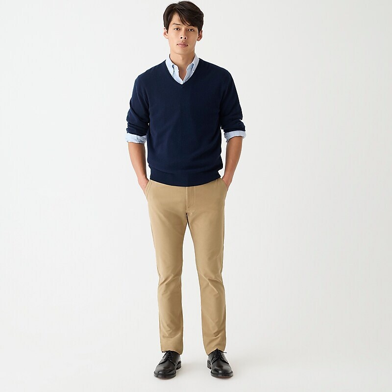 Dark Driftwood J.Crew 484 Slim-fit midweight tech pant | J.Crew Factory | IZXHA9652