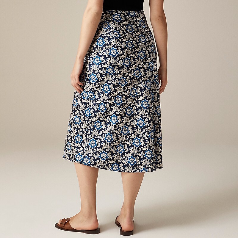 Dark Evening Floral J.Crew Gwyneth slip skirt in floral luster charmeuse | J.Crew Factory | FXOWG7938