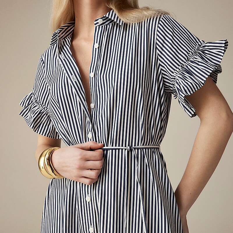 Dark Evening J.Crew Amelia maxi shirtdress cotton poplin | J.Crew Factory | VOUES3215