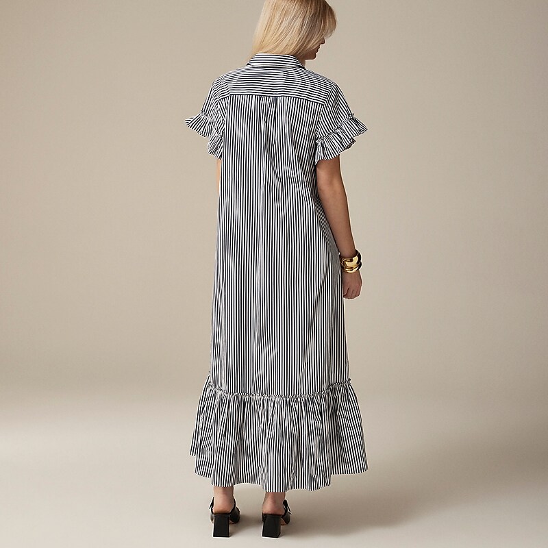 Dark Evening J.Crew Amelia maxi shirtdress cotton poplin | J.Crew Factory | VOUES3215