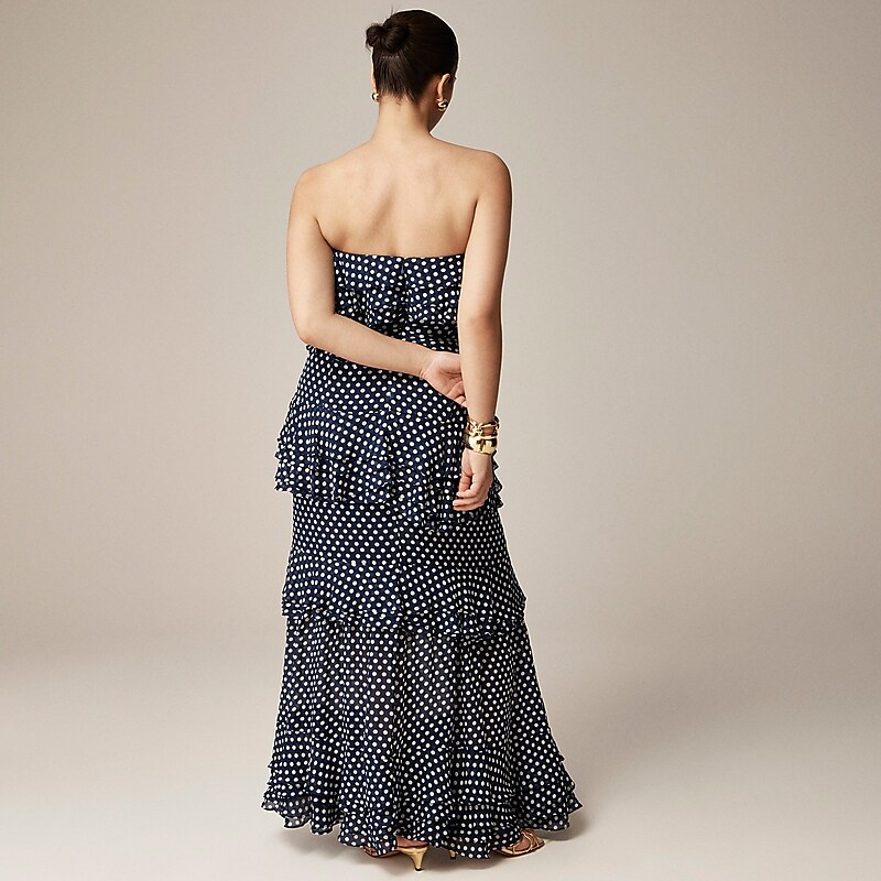 Dark Evening J.Crew Collection tiered ruffle dress in chiffon | J.Crew Factory | PMIKV3098