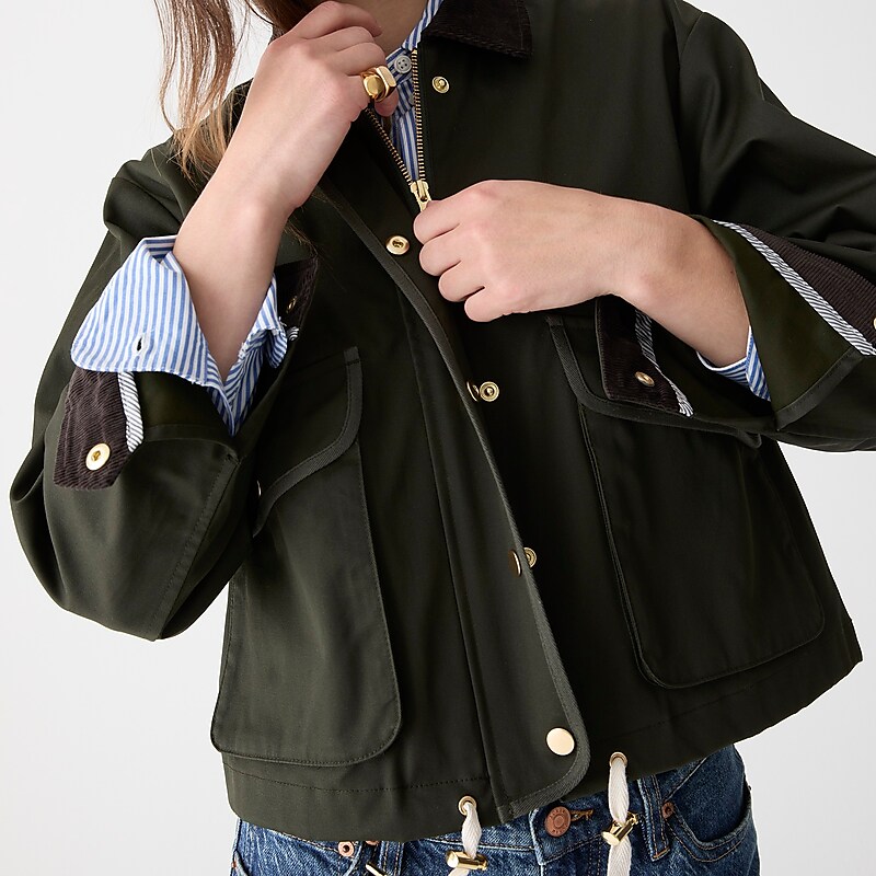 Dark Moss J.Crew New cropped Barn Jacket™ | J.Crew Factory | RAWBK1785