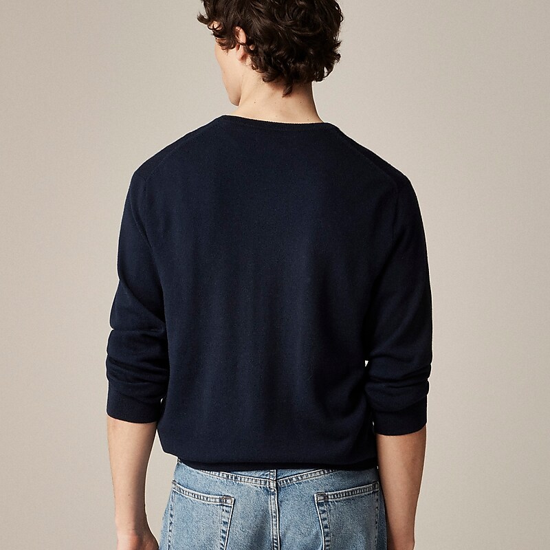 Dark Navy J.Crew Merino wool V-neck sweater | J.Crew Factory | BRYNE5241