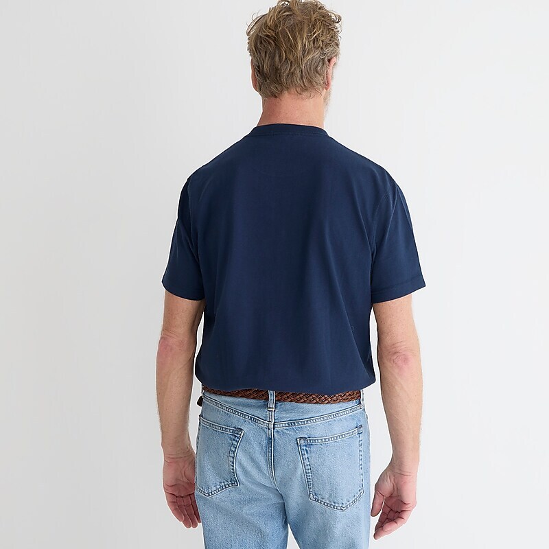 Dark Navy J.Crew Relaxed premium-weight cotton no-pocket T-shirt | J.Crew Factory | DLBXQ8250