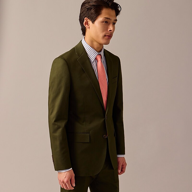 Dark Olive J.Crew Ludlow Slim-fit suit jacket in Italian chino | J.Crew Factory | HISAK1824