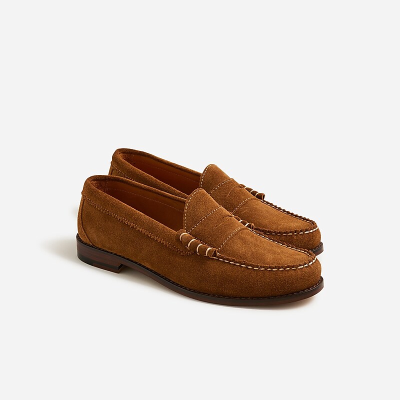 Dark Snuff Suede J.Crew Camden suede loafers with leather soles | J.Crew Factory | QNRXG8123