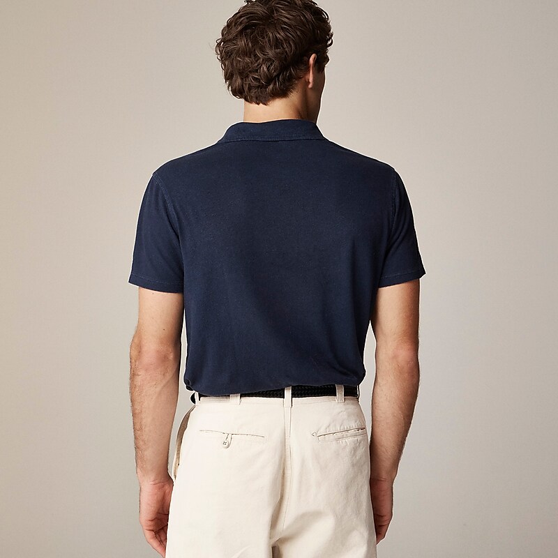 Darkest Indigo J.Crew Hemp-organic cotton blend polo shirt | J.Crew Factory | PZGUT5027