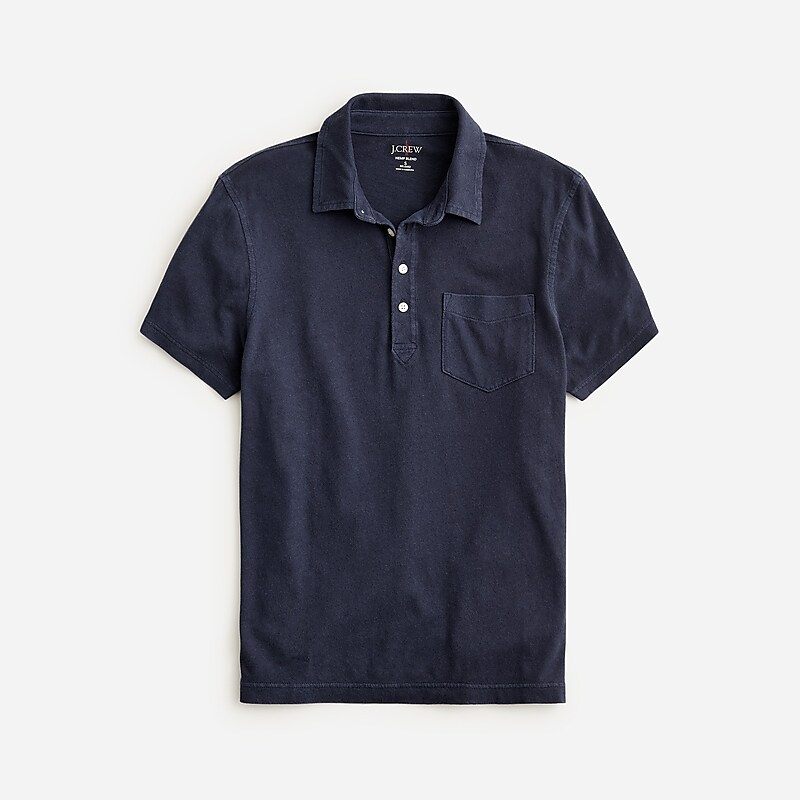 Darkest Indigo J.Crew Hemp-organic cotton blend polo shirt | J.Crew Factory | PZGUT5027