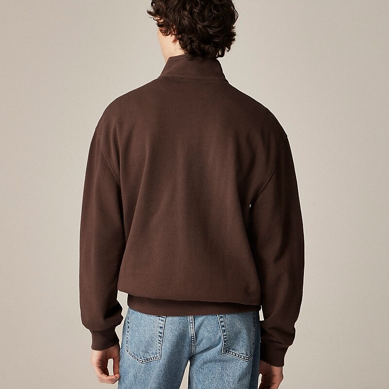 Deciduous Dusk J.Crew Relaxed-fit lightweight french terry quarter-zip sweatshirt | J.Crew Factory | SQZDF6108