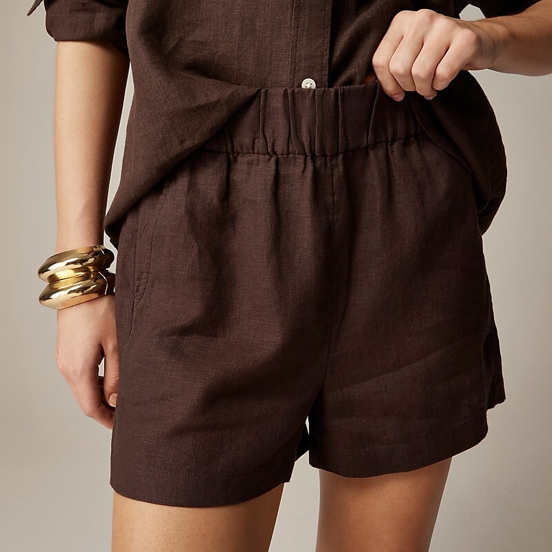 Deep Chocolate J.Crew Tropez short in linen | J.Crew Factory | GDBSE9453