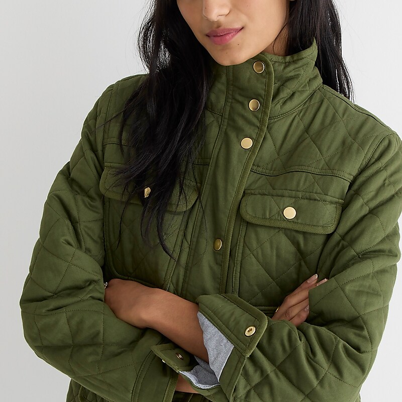 Deep Moss J.Crew New quilted downtown field jacket | J.Crew Factory | MWJCF2850