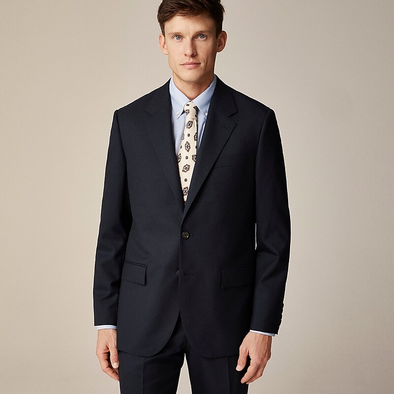 Deep Navy J.Crew Kenmare Relaxed-fit suit jacket in Italian wool | J.Crew Factory | BQFLG6304