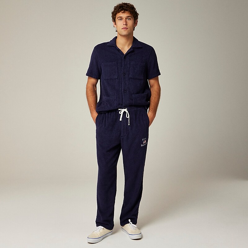 Deep Navy J.Crew Pre-order Limited-edition USA Swimming® X J.Crew terry cloth pant | J.Crew Factory | HTYPA5267