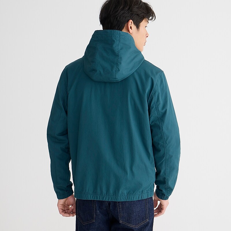 Deep Teal J.Crew Hooded surf jacket in cotton | J.Crew Factory | JIMOL5693