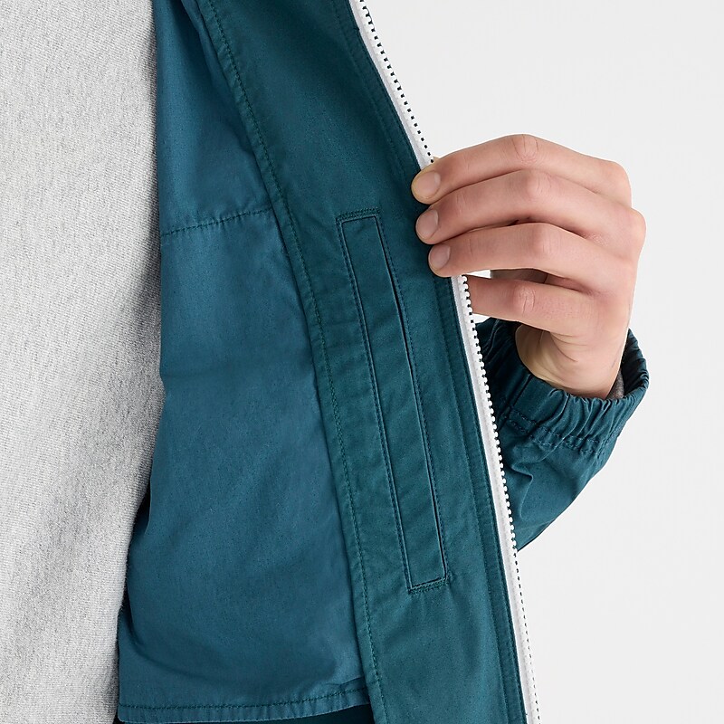 Deep Teal J.Crew Hooded surf jacket in cotton | J.Crew Factory | JIMOL5693