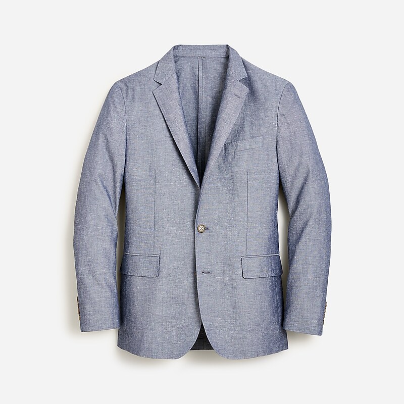 Deep Water J.Crew Ludlow Slim-fit unstructured suit jacket in Irish cotton-linen blend | J.Crew Factory | UMPAX1059