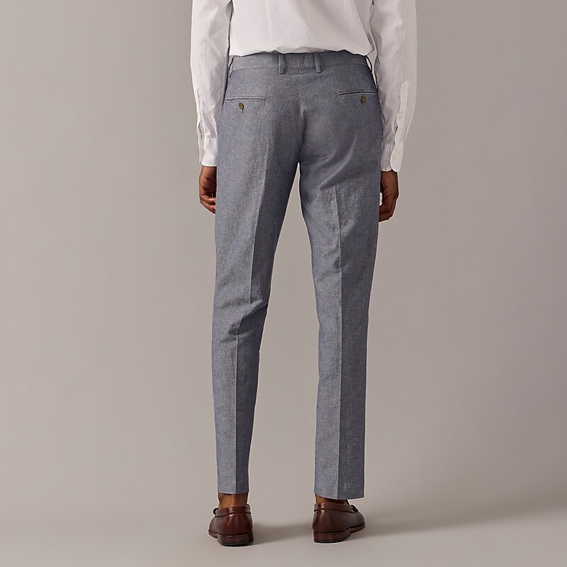 Deep Water J.Crew Ludlow Slim-fit unstructured suit pant in Irish cotton-linen blend | J.Crew Factory | HJSYW3680