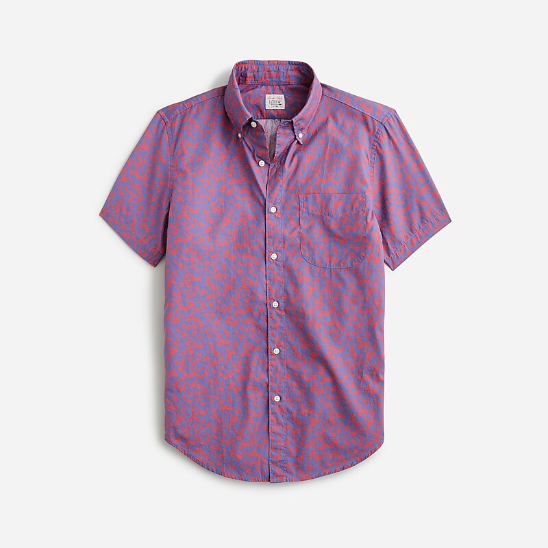 Desdamona Ditsy Blue Pe J.Crew Short-sleeve Secret Wash cotton poplin shirt | J.Crew Factory | CEINP4563