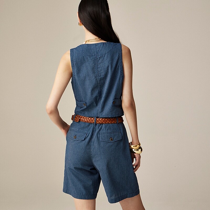 Deston Wash J.Crew Patch-pocket vest in indigo stripe | J.Crew Factory | ENYXO0842