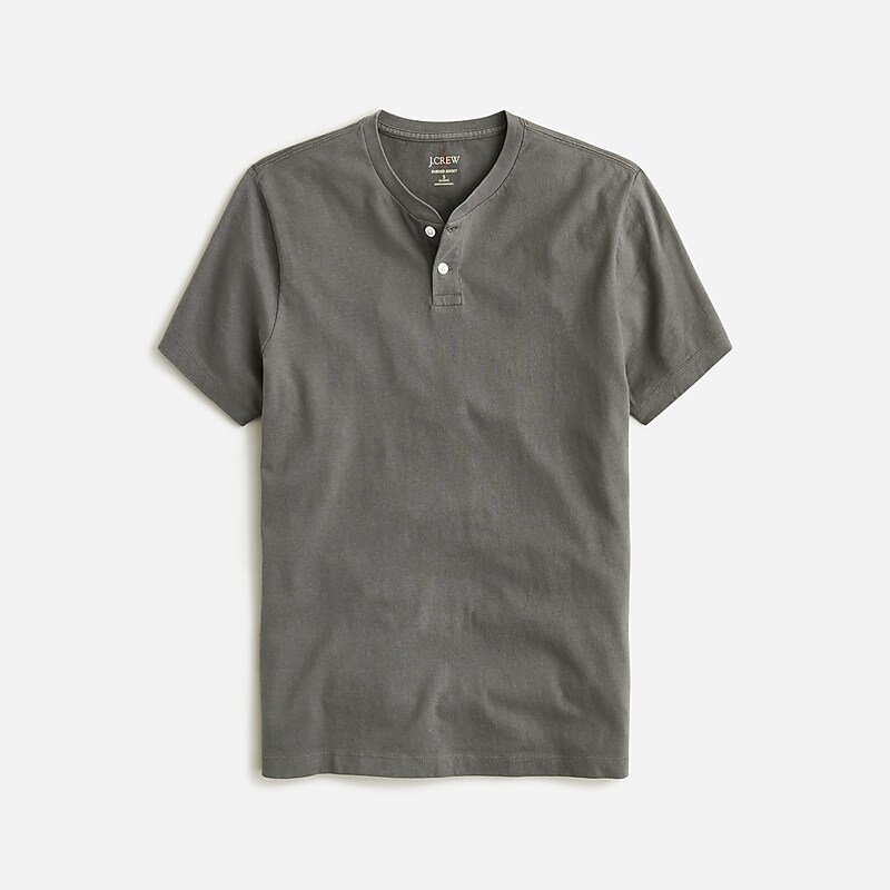 Dusty Charcoal J.Crew Short-sleeve sueded cotton henley | J.Crew Factory | JUWTK2304