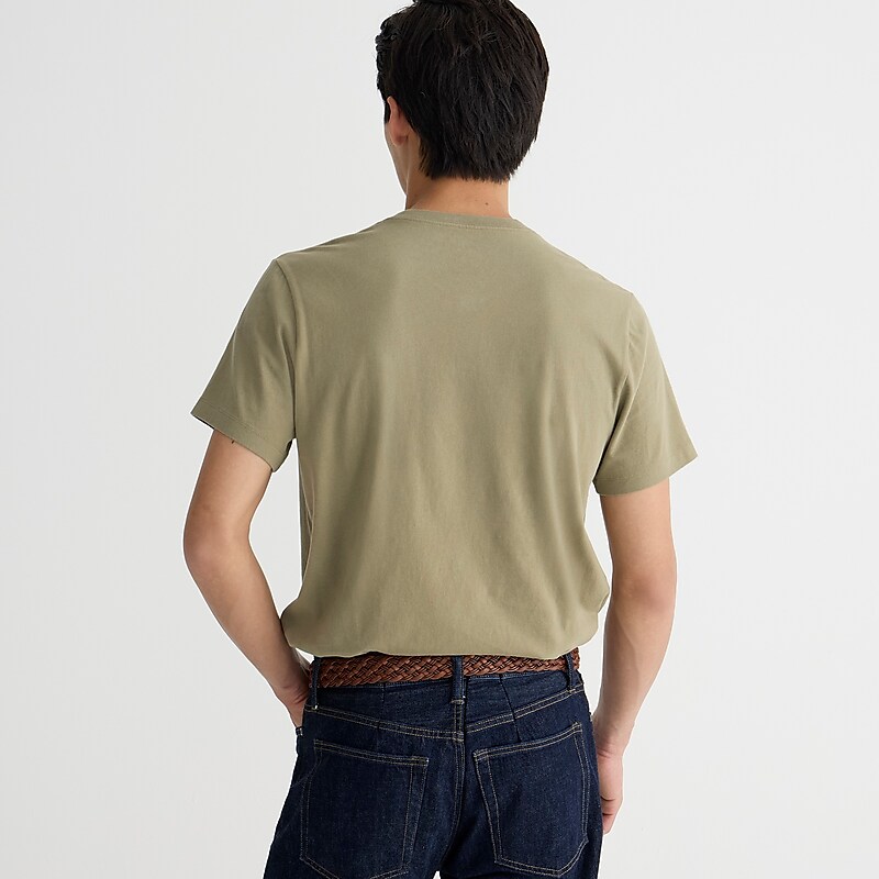 Dusty Fatigue J.Crew Short-sleeve sueded cotton henley | J.Crew Factory | XGCVH7130