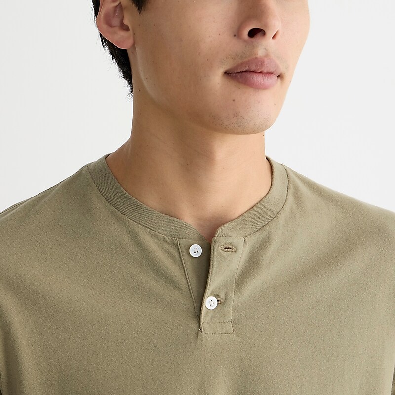 Dusty Fatigue J.Crew Short-sleeve sueded cotton henley | J.Crew Factory | XGCVH7130