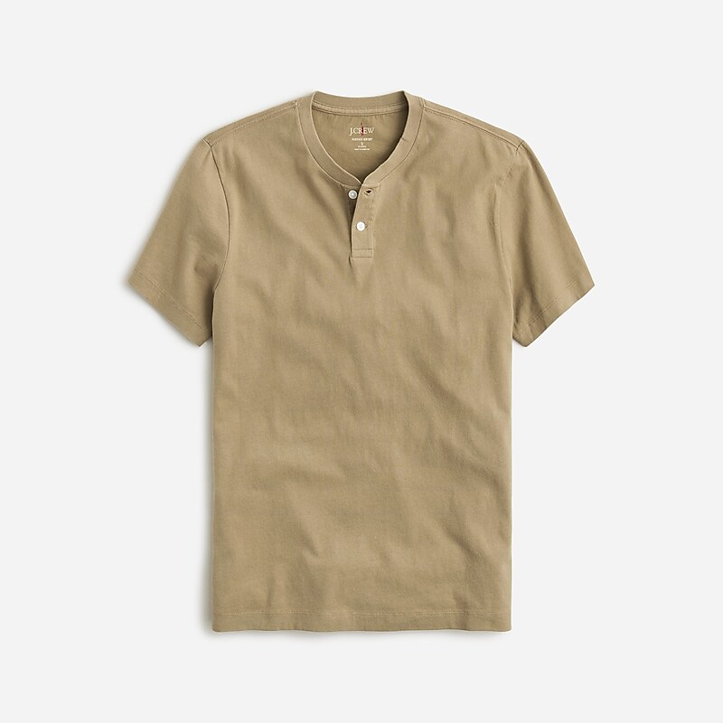 Dusty Fatigue J.Crew Short-sleeve sueded cotton henley | J.Crew Factory | XGCVH7130