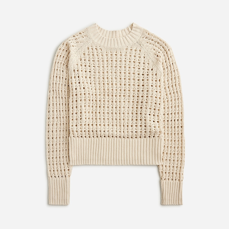 Dusty Ivory J.Crew Pointelle crewneck sweater | J.Crew Factory | WXLHT2674