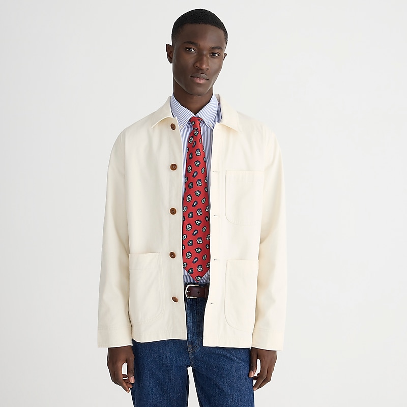 Ecru J.Crew Wallace & Barnes lightweight twill chore jacket | J.Crew Factory | TLEIR8134